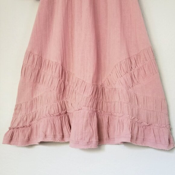Free People Mauve So Scenic Flowy Cotton Mini Dress Size L Breathable Airy Boho - Picture 12 of 16